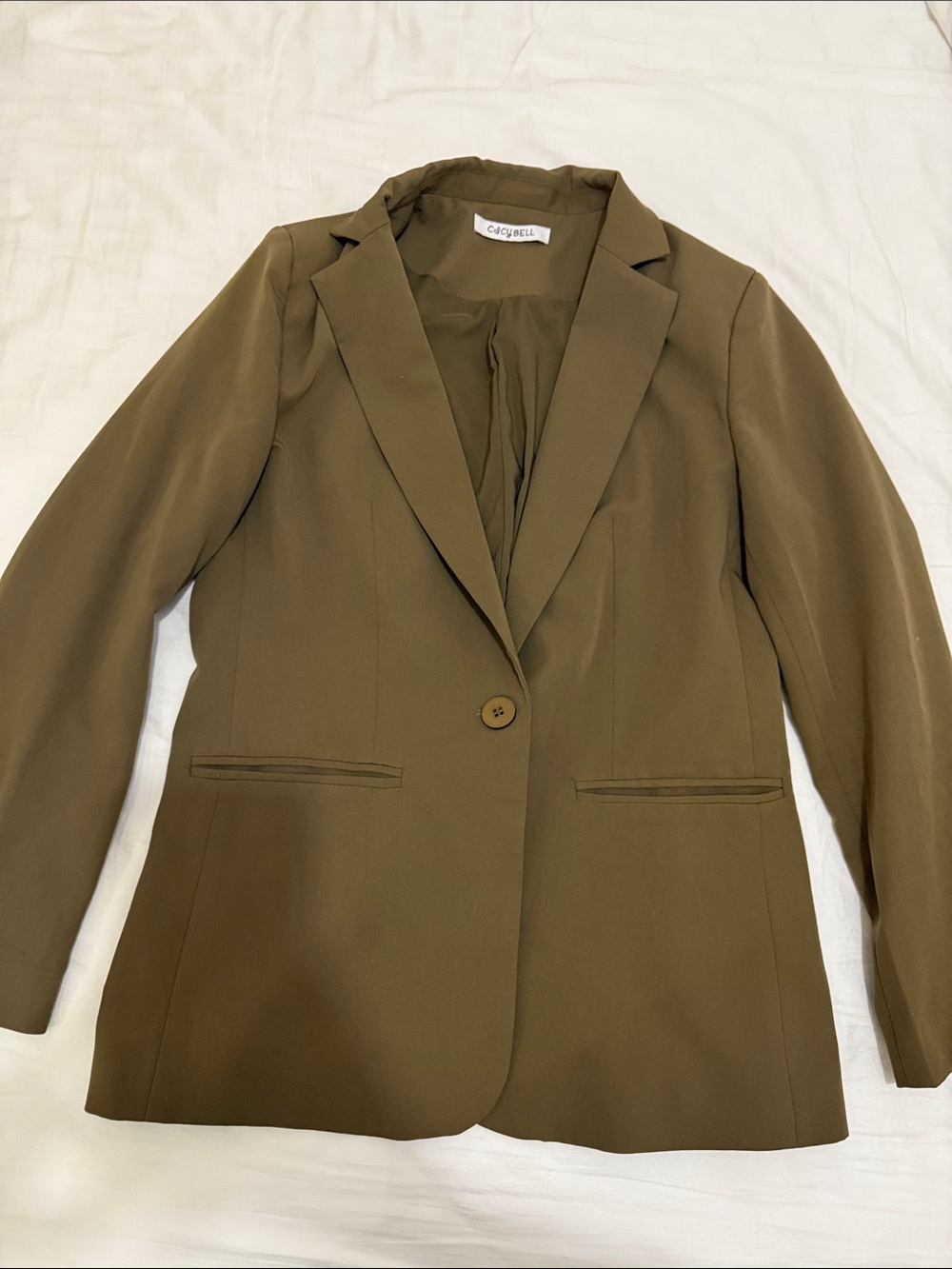 CASUALILLA Olive Green Single-Button Blazer